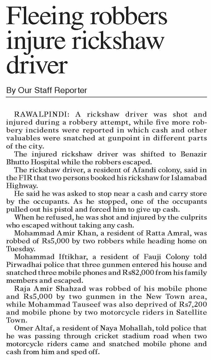 DawnePaper Jan 20, 2022 Fleeing robbers injure