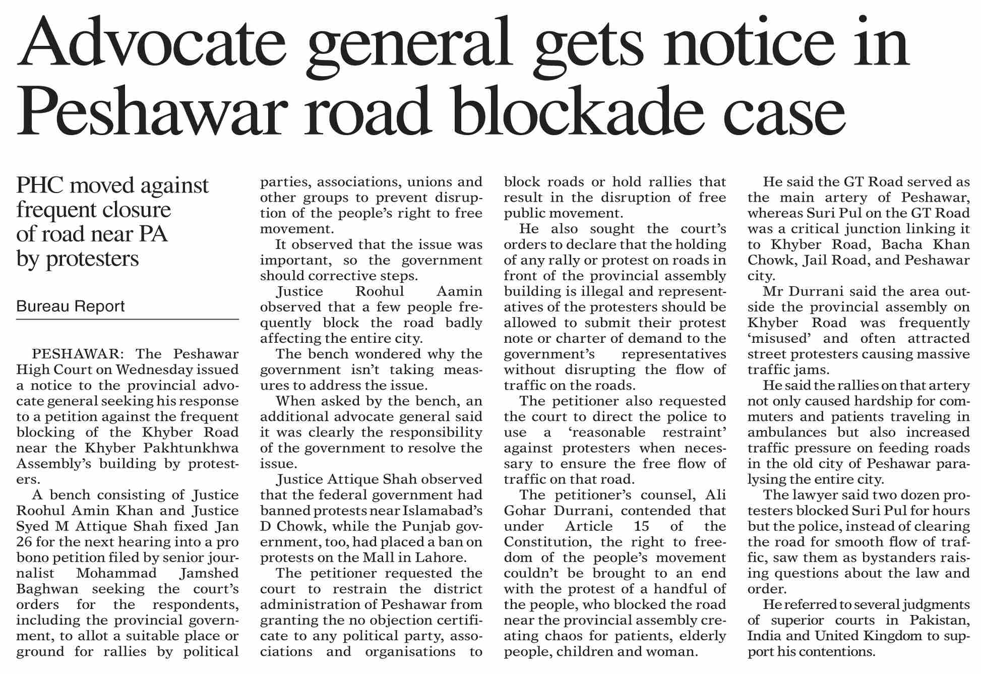DawnePaper Jan 20, 2022 Advocate general gets notice