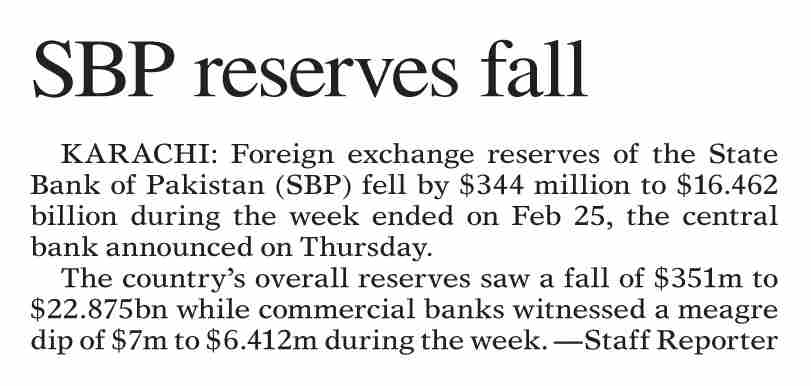 Dawn ePaper Mar 04 2022 SBP Reserves Fall