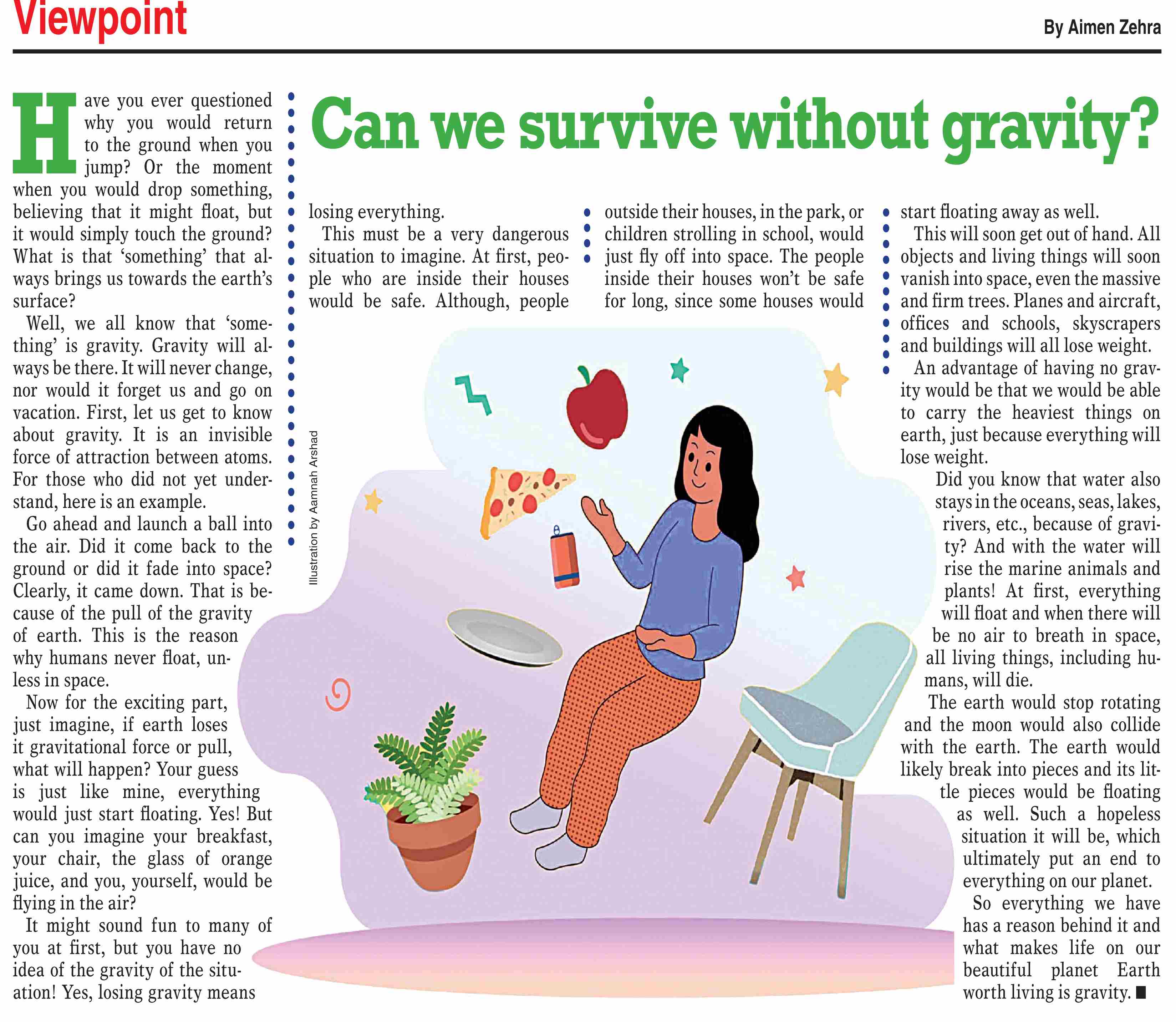 DawnePaper Aug 13, 2022 Can we survive without gravity?