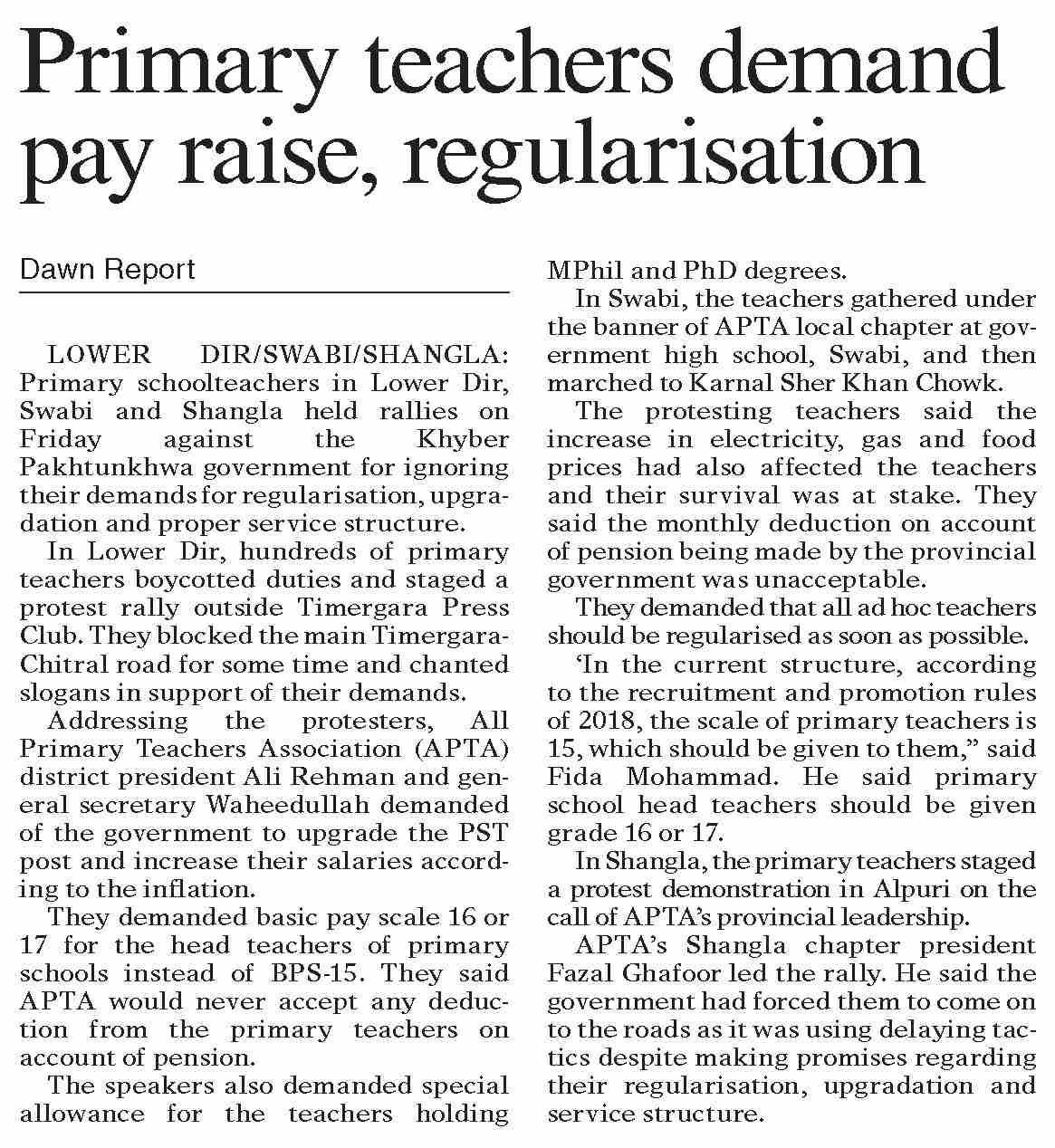 Dawn ePaper Sep 17 2022 Primary Teachers Demand Pay Raise dawn-epaper-sep-17-2022-primary-teachers-demand-pay-raise