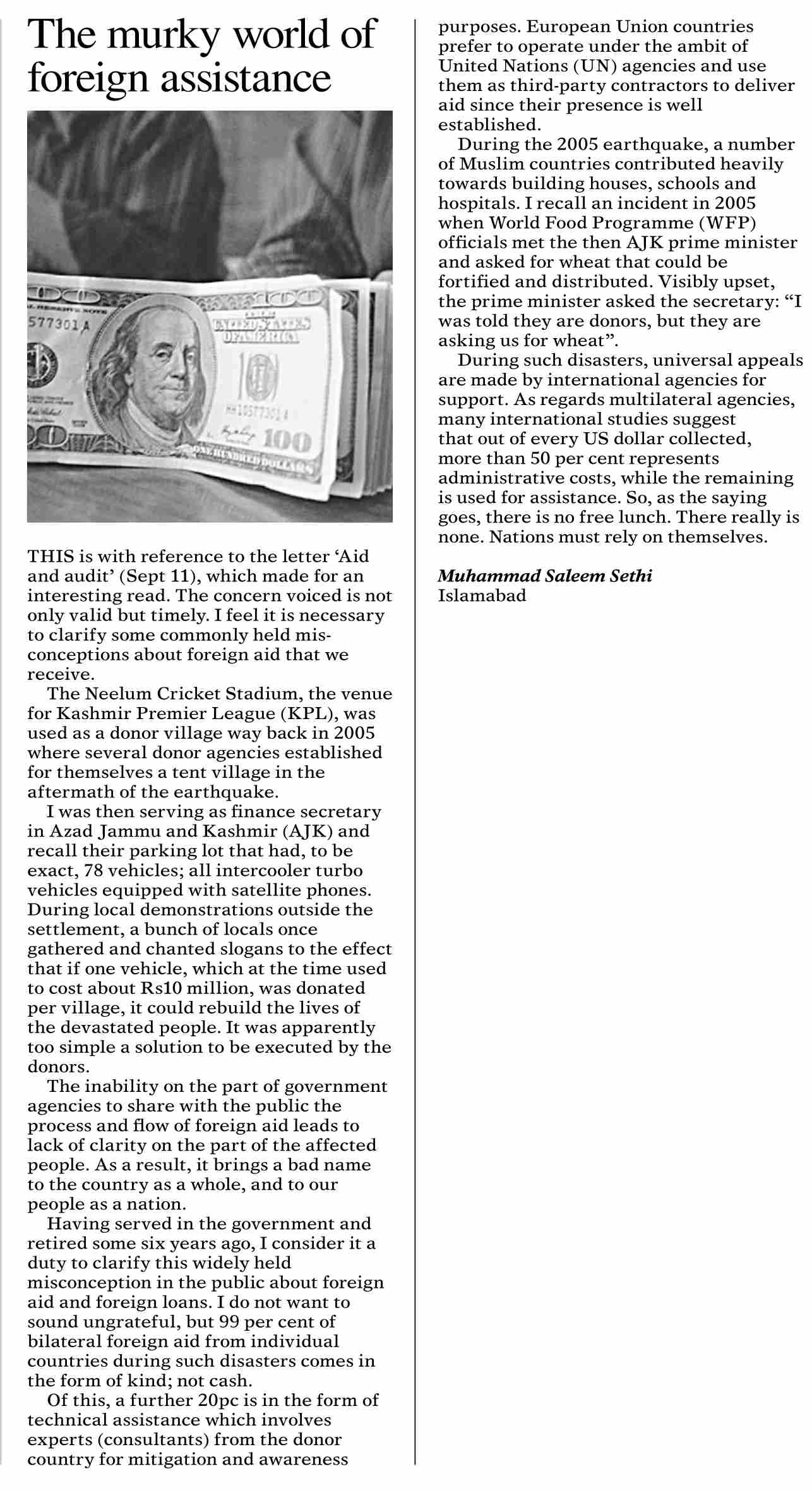 Dawn ePaper Sep 26 2022 The Murky World Of Foreign Assistance dawn-epaper-sep-26-2022-the-murky-world-of-foreign-assistance