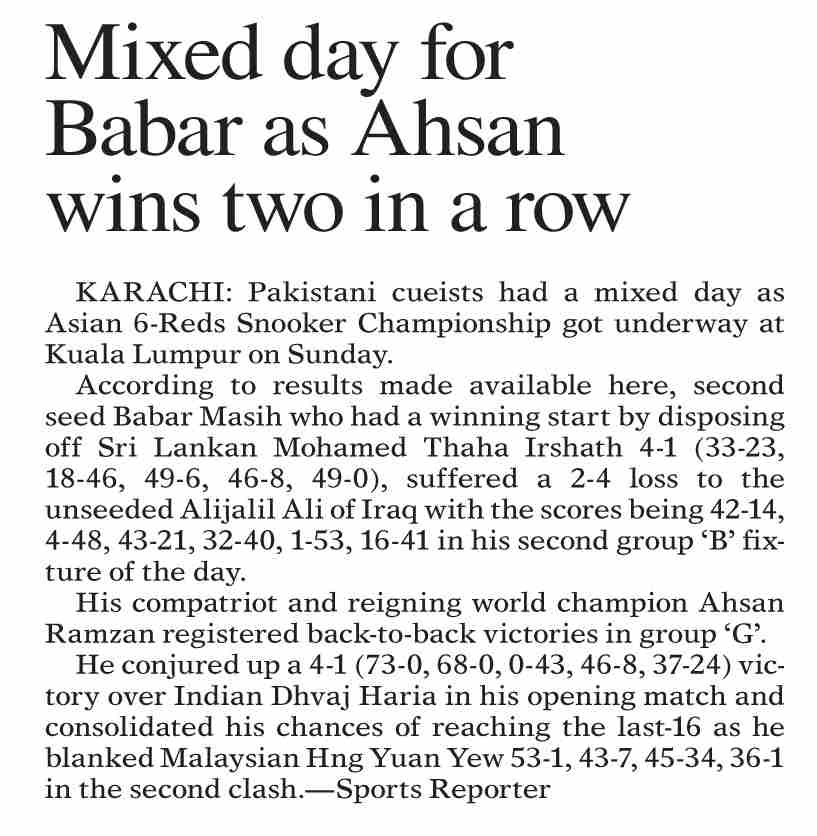 Dawn ePaper Sep 26 2022 Mixed Day For Babar As Ahsan Wins Two In A Row dawn-epaper-sep-26-2022-mixed-day-for-babar-as-ahsan-wins-two-in-a-row