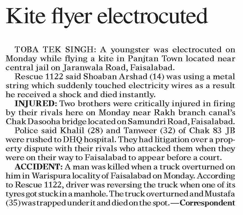 DawnePaper Sep 27, 2022 Kite flyer electrocuted