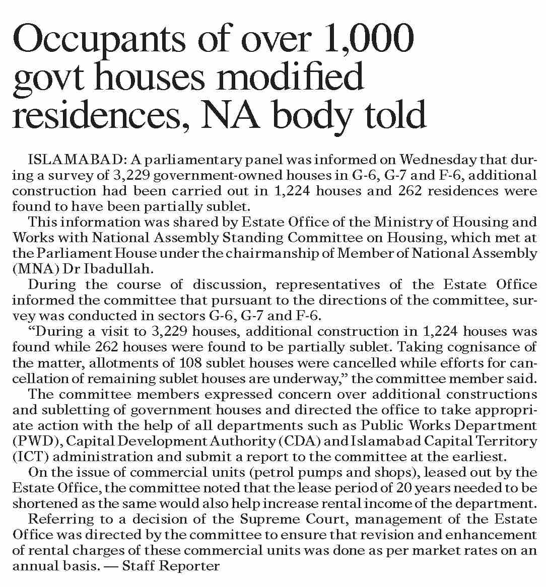 Dawn ePaper Sep 29 2022 Occupants Of Over 1 000 Govt Houses dawn-epaper-sep-29-2022-occupants-of-over-1-000-govt-houses