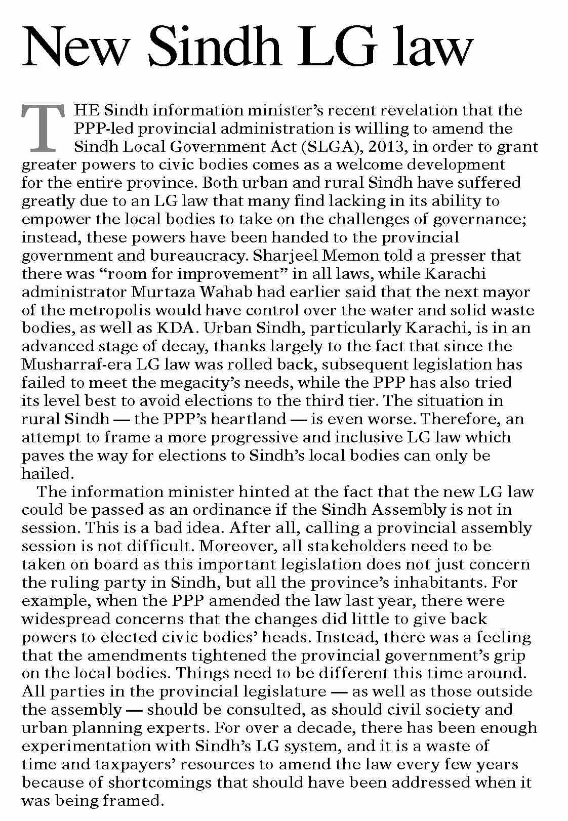 Dawn ePaper Oct 23 2022 New Sindh LG Law dawn-epaper-oct-23-2022-new-sindh-lg-law