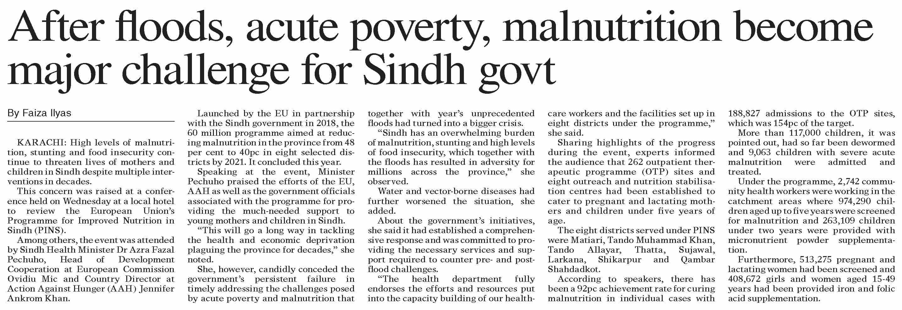 Dawn ePaper Dec 08 2022 After Floods Acute Poverty Malnutrition 
