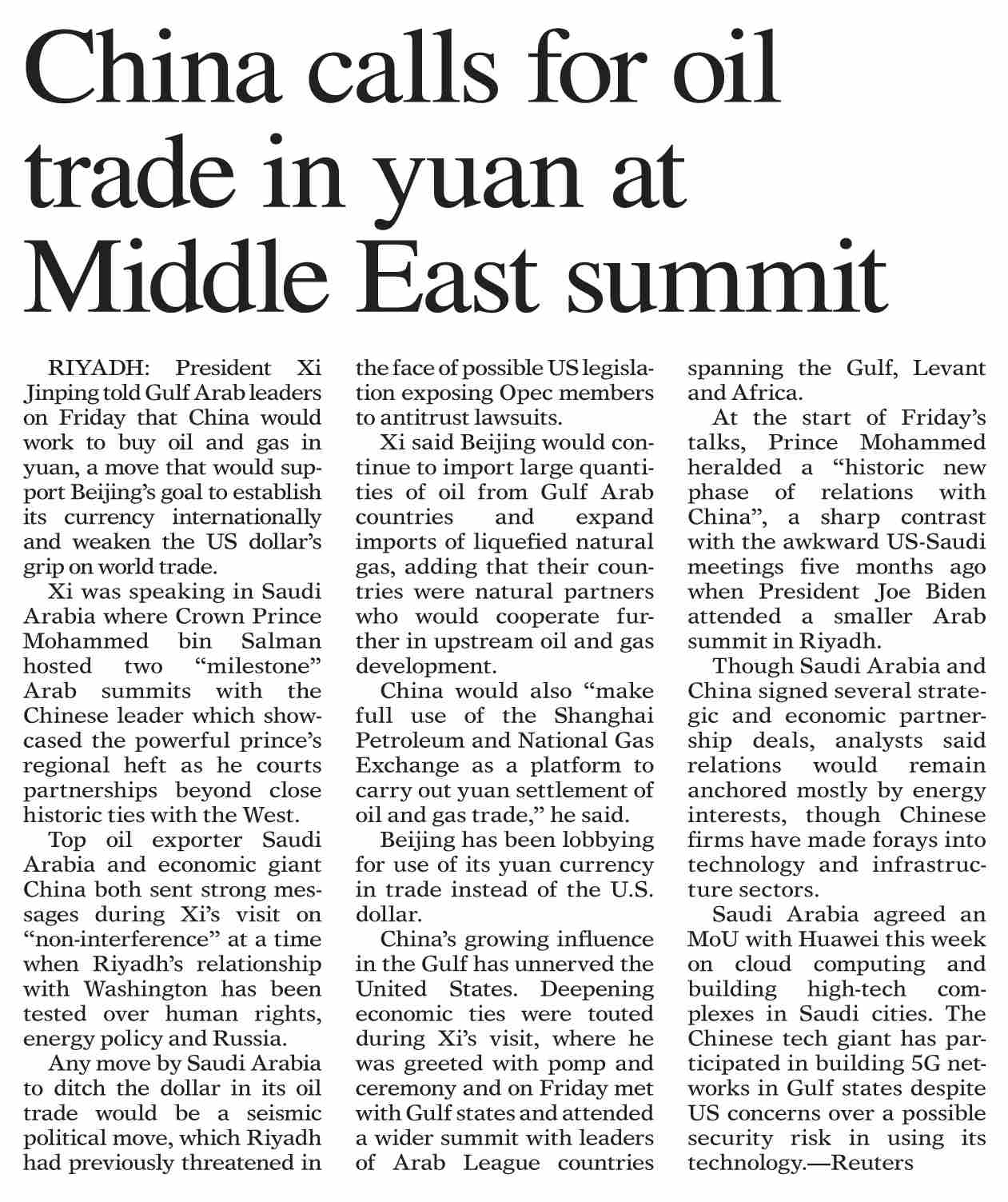 dawn-epaper-dec-10-2022-china-calls-for-oil-trade-in-yuan-at