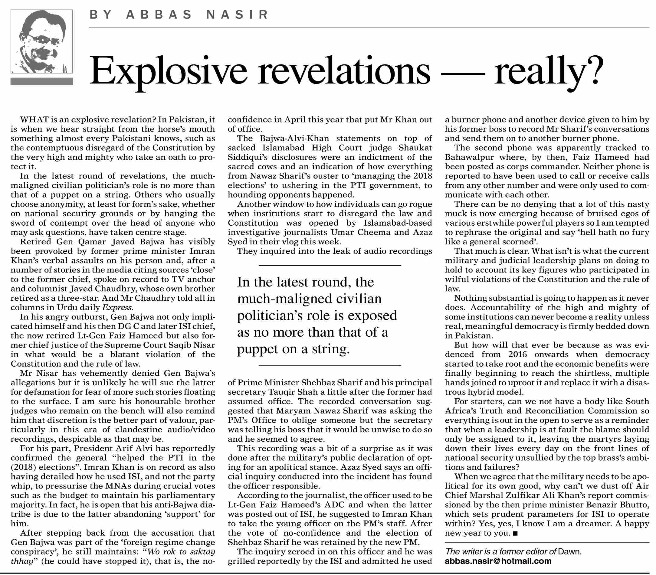 DawnePaper Jan 01, 2023 Explosive revelations really?