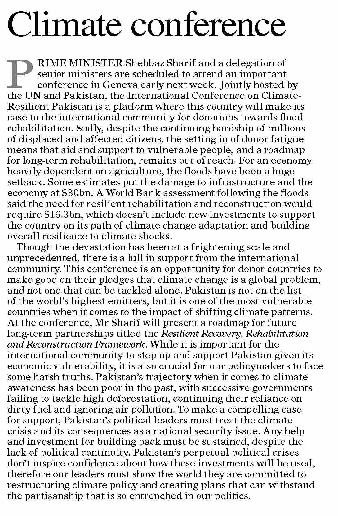 Dawn-ePaper | Jan 06, 2023 | Climate conference
