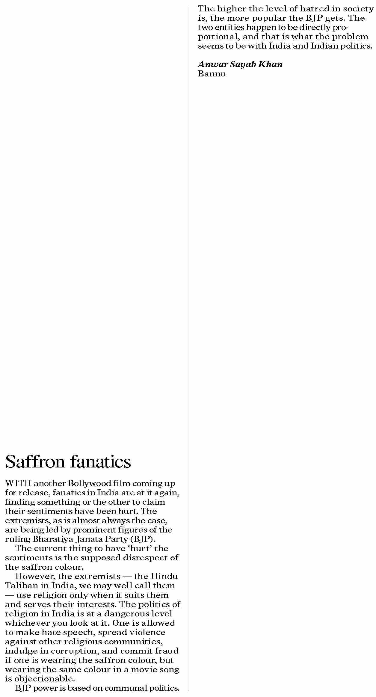 Dawn ePaper Jan 11 2023 Saffron Fanatics dawn-epaper-jan-11-2023-saffron-fanatics