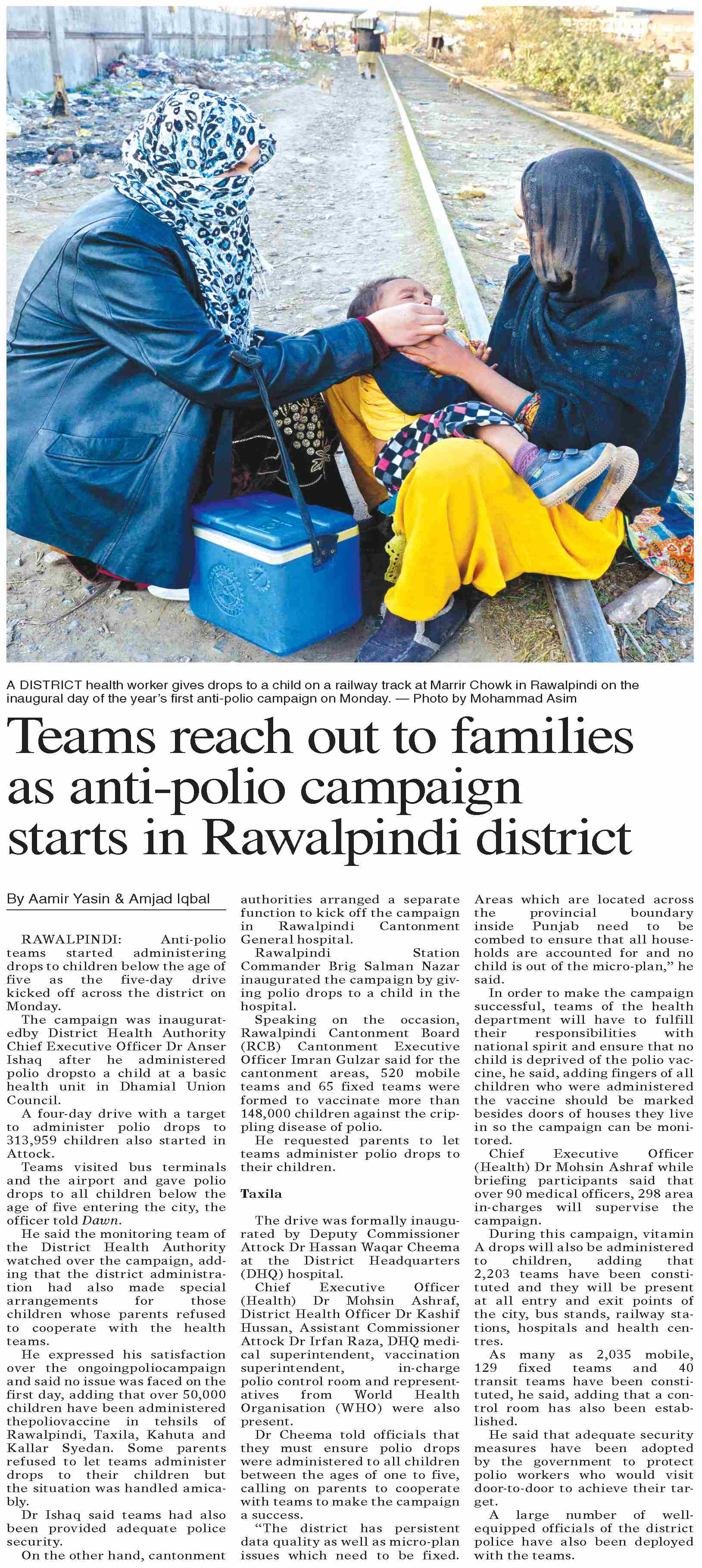 Dawn-ePaper | Jan 17, 2023 | Teams reach out to families as anti-polio ...