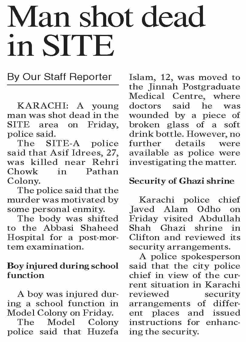 DawnePaper Feb 25, 2023 Man shot dead in SITE