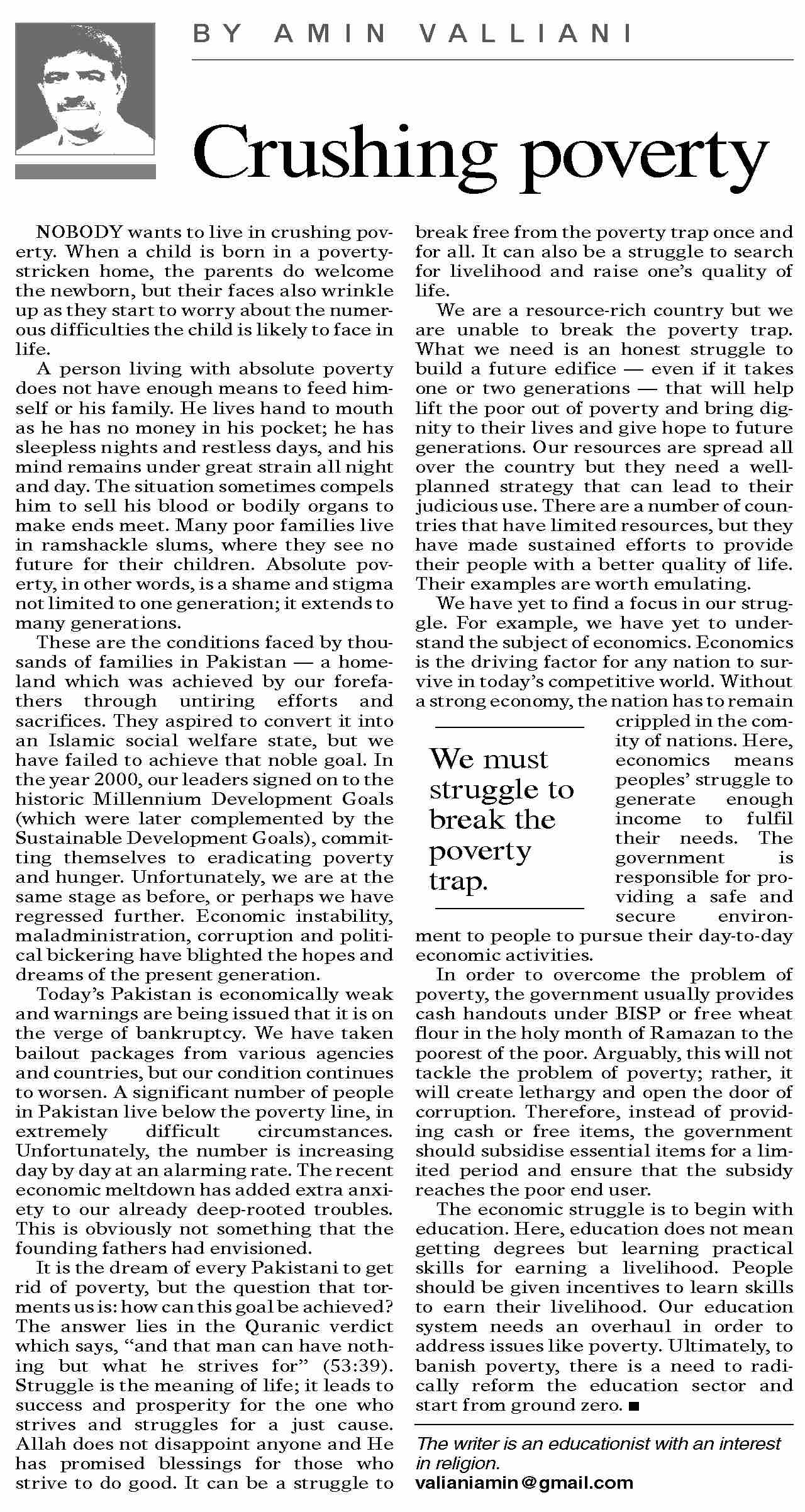 DawnePaper Apr 14, 2023 Crushing poverty