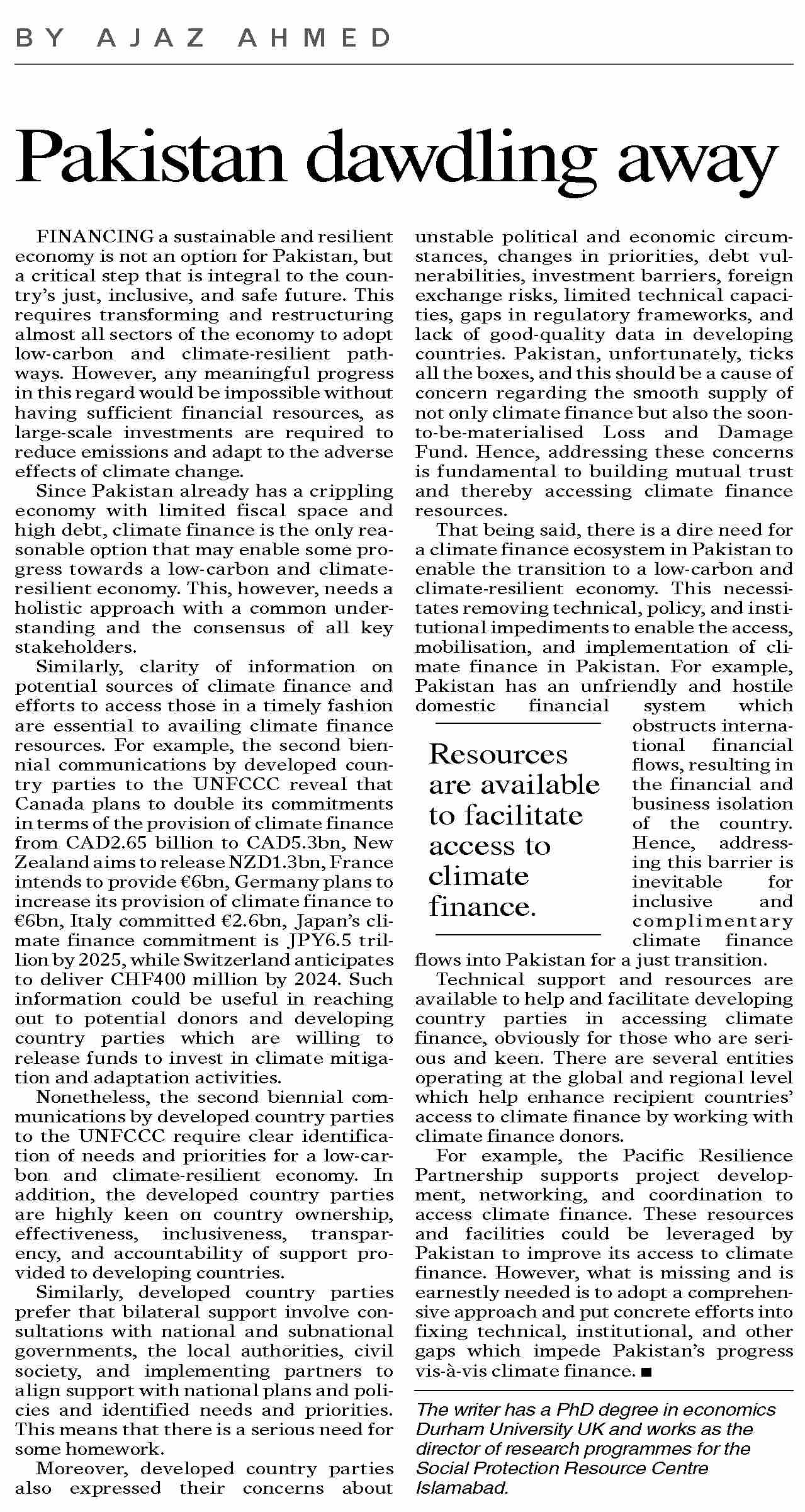 Dawn ePaper Oct 28 2023 Pakistan Dawdling Away dawn-epaper-oct-28-2023-pakistan-dawdling-away