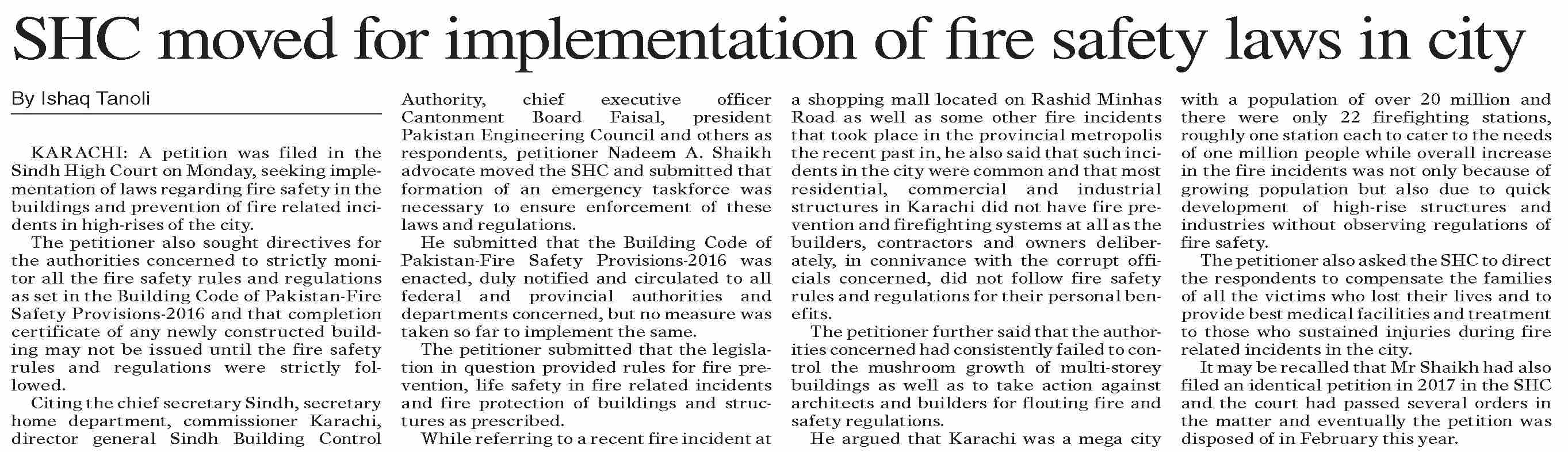 DawnePaper Nov 28, 2023 SHC moved for implementation of fire