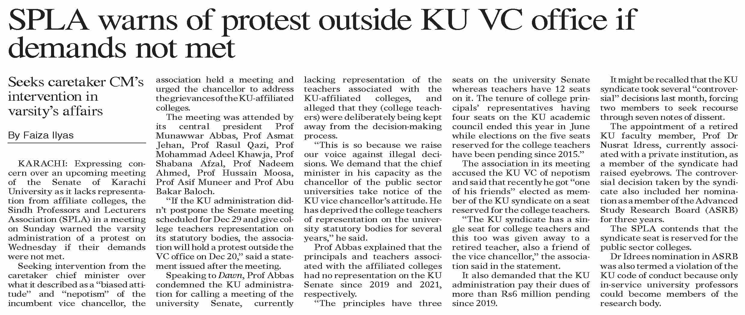 dawn-epaper-dec-18-2023-spla-warns-of-protest-outside-ku-vc-office