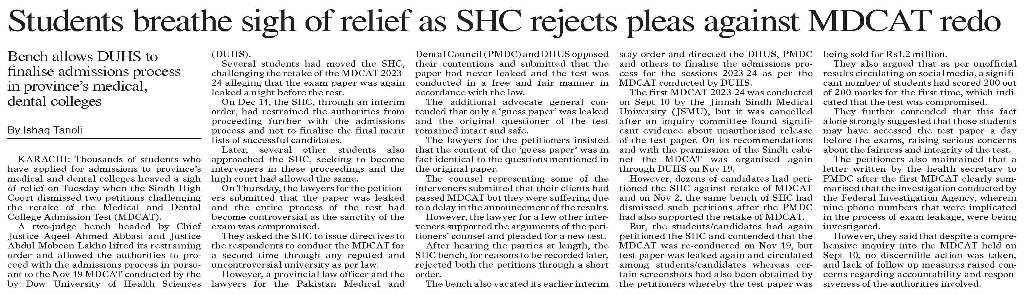 Dawn ePaper Dec 27 2023 Students Breathe Sigh Of Relief As SHC dawn-epaper-dec-27-2023-students-breathe-sigh-of-relief-as-shc