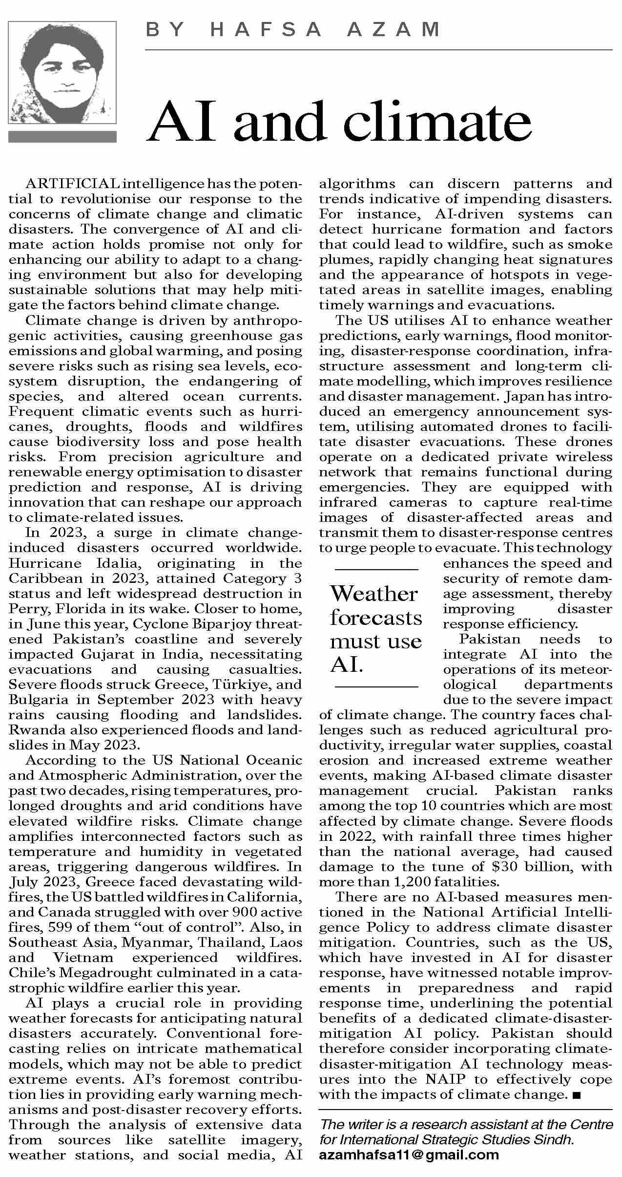 Dawn ePaper Dec 28 2023 AI And Climate
