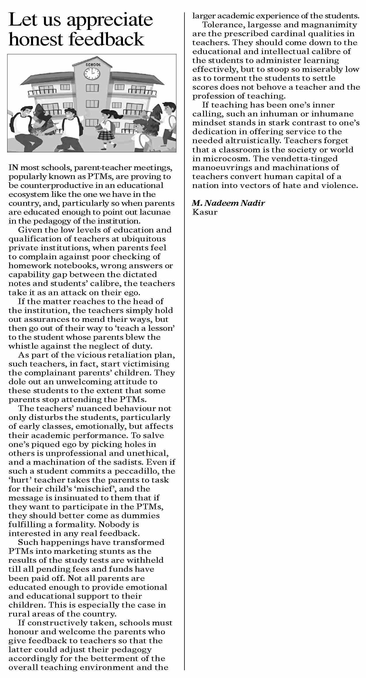 Dawn ePaper Dec 28 2023 Let Us Appreciate Honest Feedback dawn-epaper-dec-28-2023-let-us-appreciate-honest-feedback