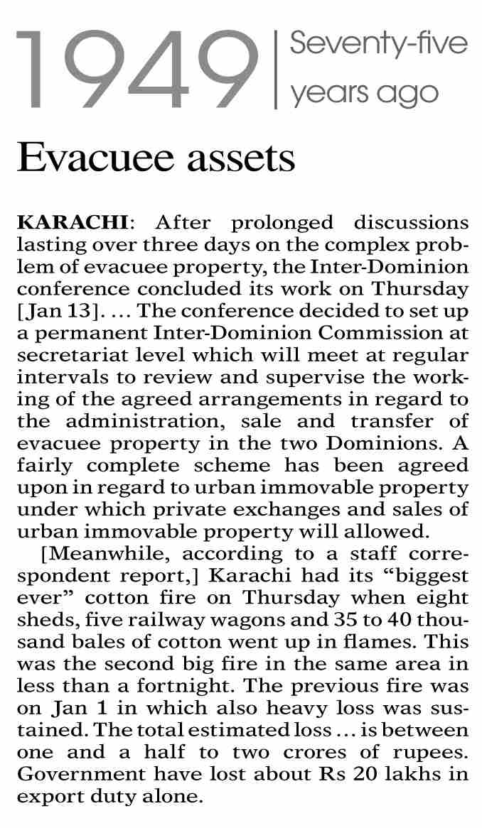 Dawn ePaper Jan 15 2024 Seventy five Years Ago Evacuee Assets dawn-epaper-jan-15-2024-seventy-five-years-ago-evacuee-assets