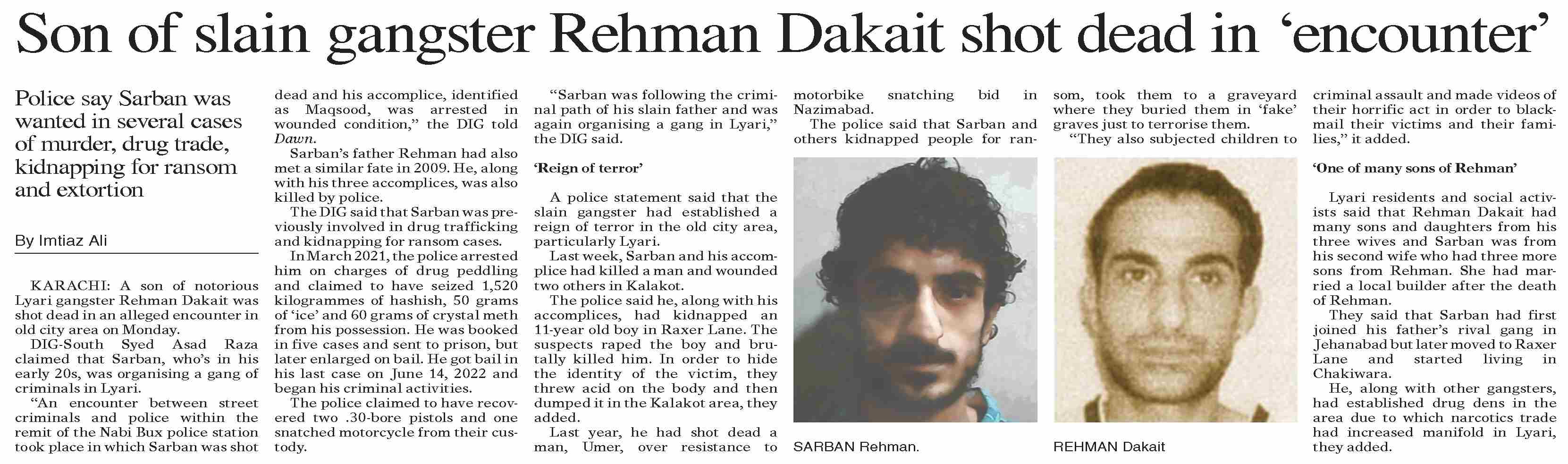 Dawn EPaper Mar 12 2024 Son Of Slain Gangster Rehman Dakait Shot 12 03 2024 113 006