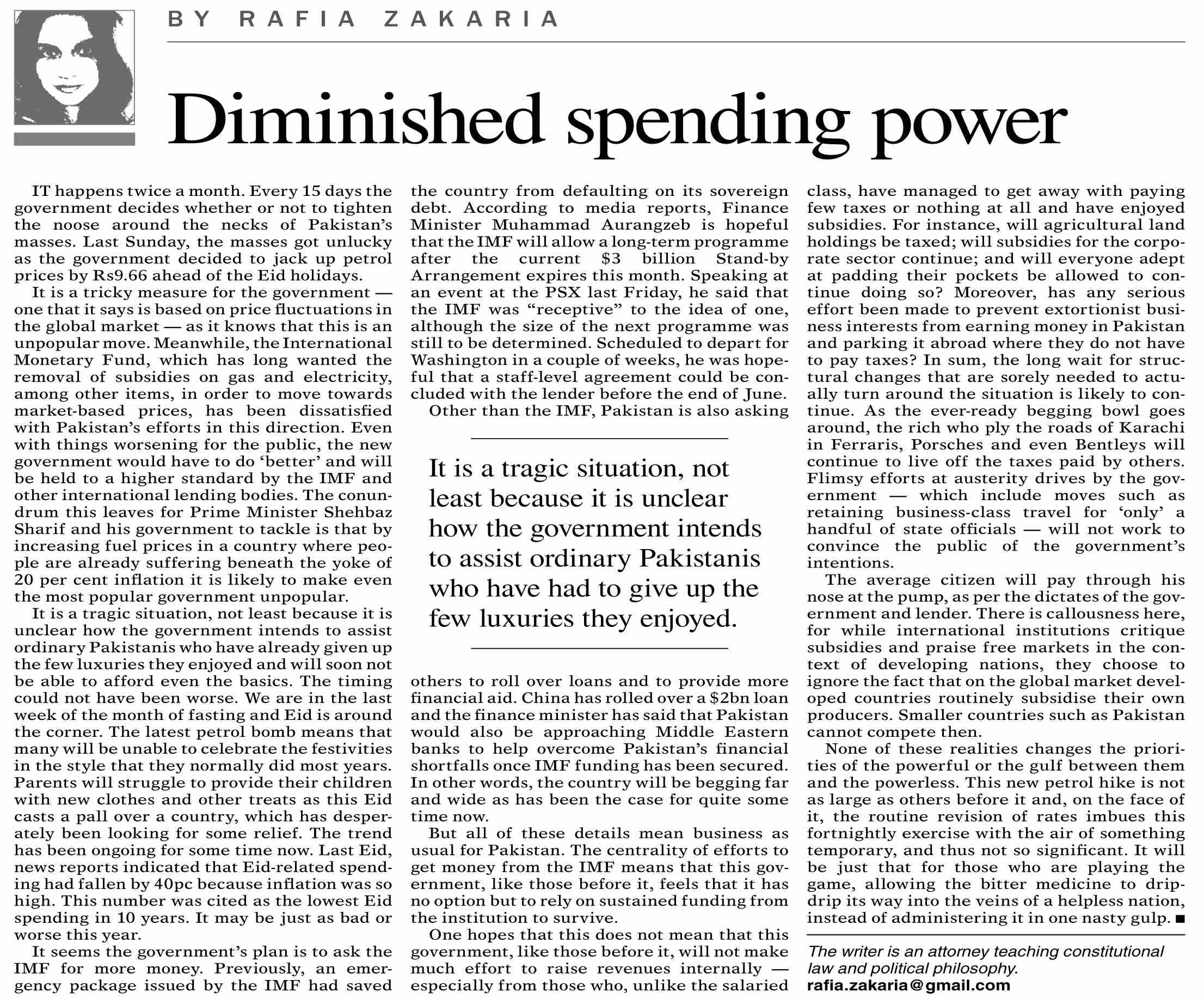 Dawn-ePaper | Apr 03, 2024 | Diminished spending power