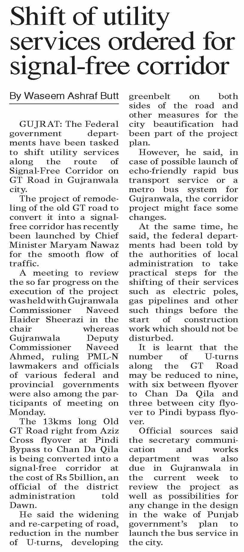 Dawn ePaper Dec 31 2024 Shift Of Utility Services Ordered For Dawn epaper dec 31 2024 shift of utility services ordered for