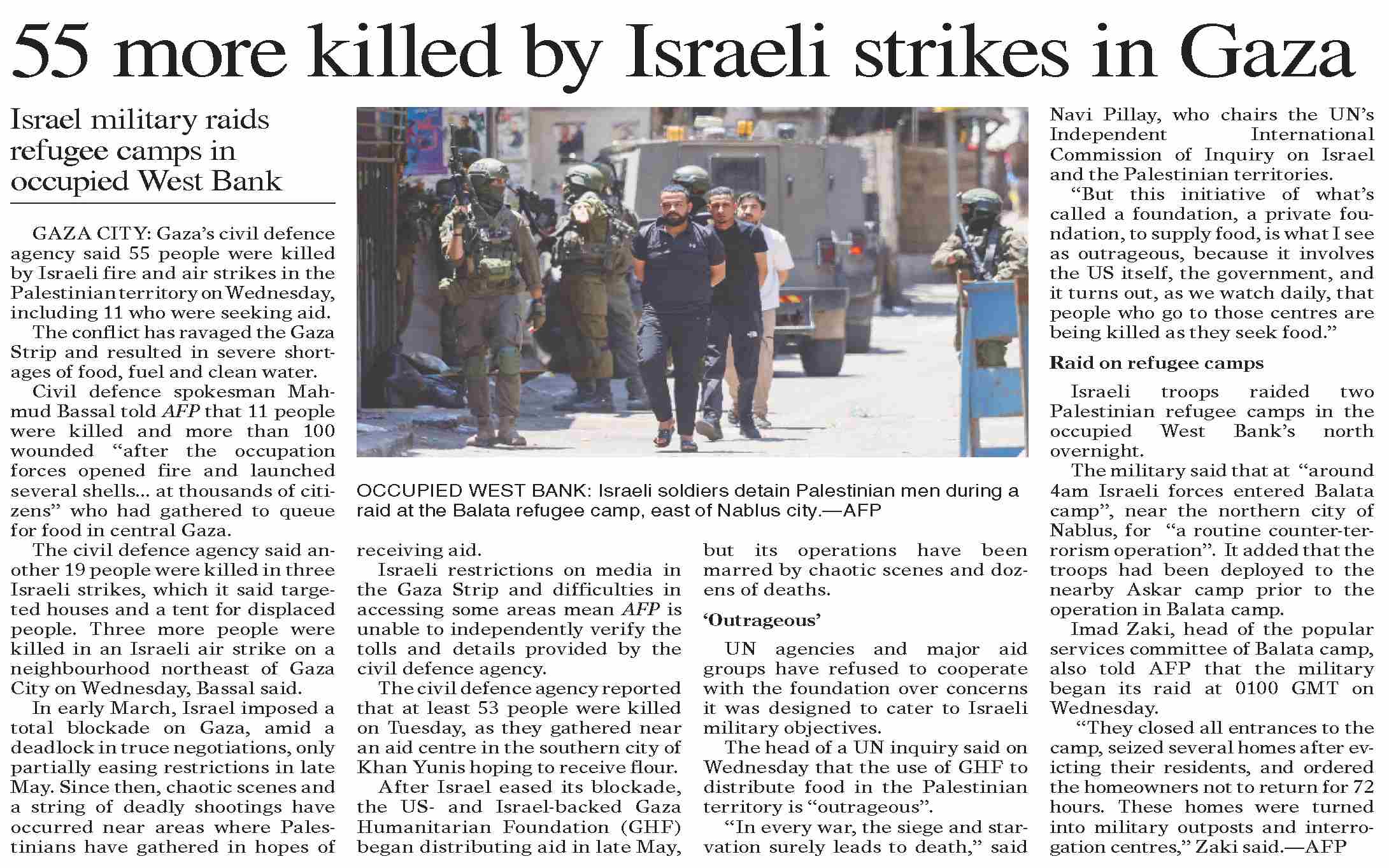 Dawn-ePaper | Jun 19, 2025 | 55 more killed by Israeli strikes in Gaza