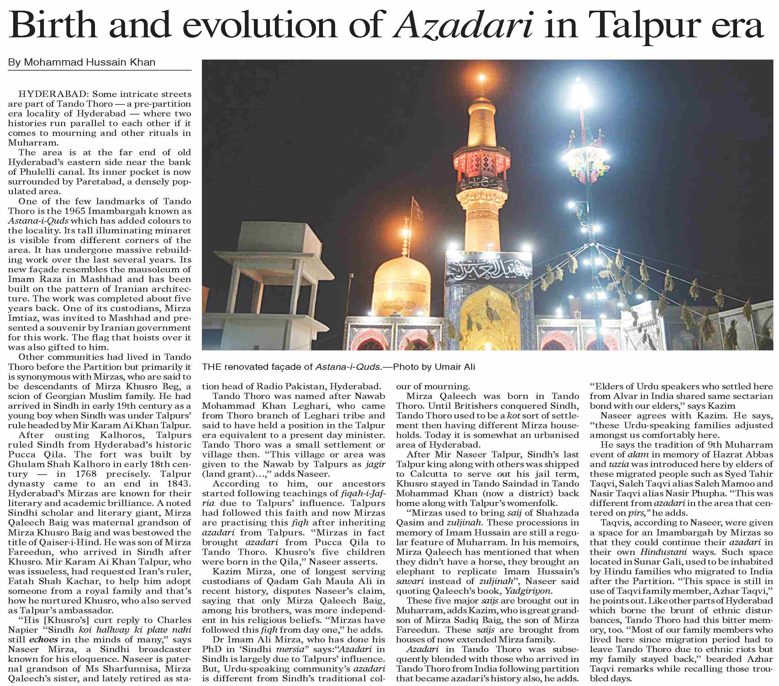 Dawn-ePaper | Jul 06, 2025 | Birth and evolution of Azadari in Talpur era