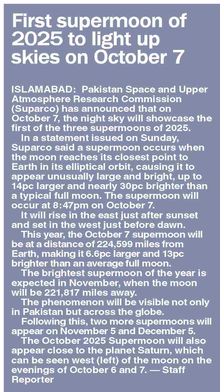 Dawn-ePaper | Oct 06, 2025 | First supermoon of 2025 to light up skies ...