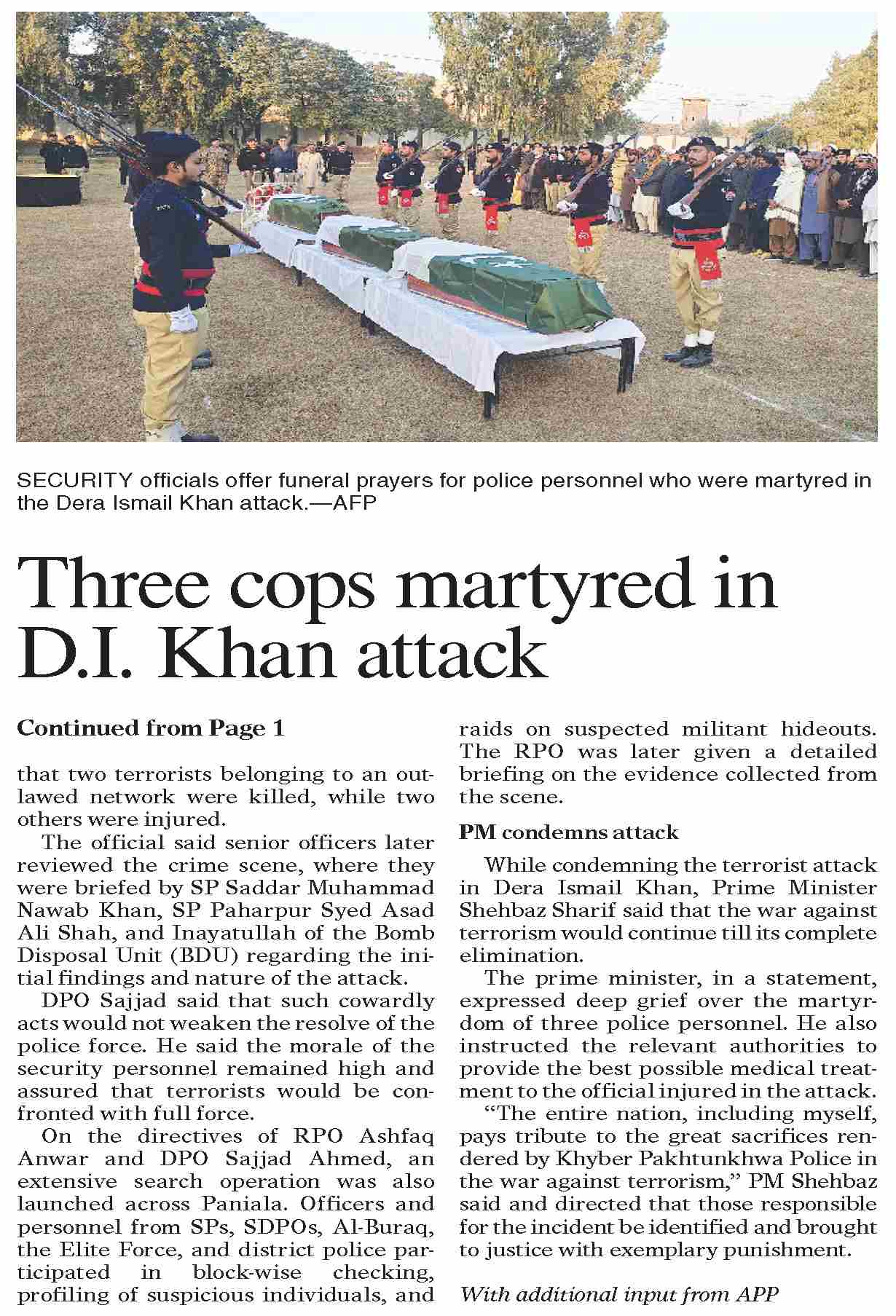 Dawn-ePaper | Dec 04, 2025 | Three cops martyred in D.I. Khan attack