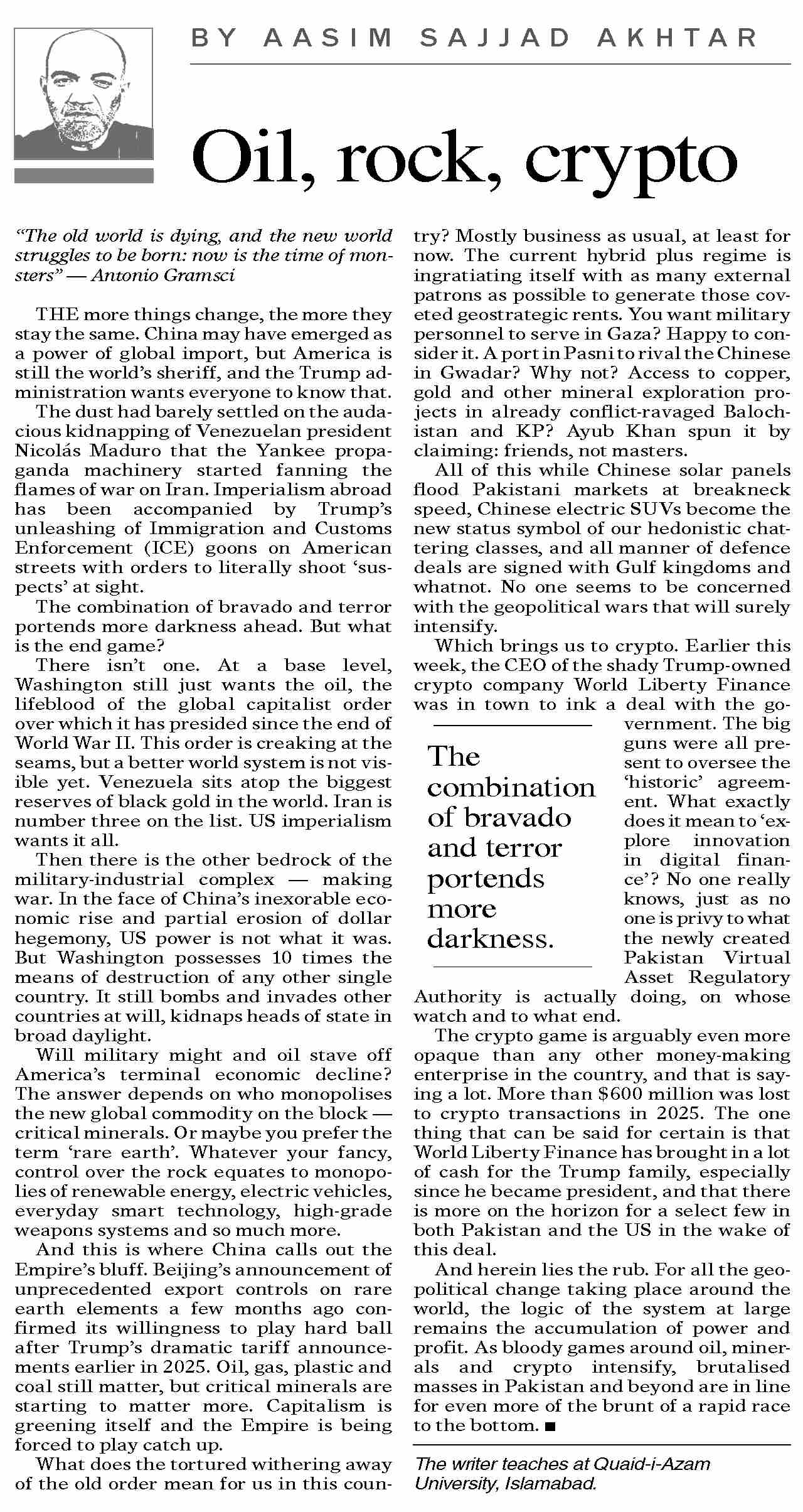 Dawn-ePaper | Jan 16, 2026 | Oil, rock, crypto