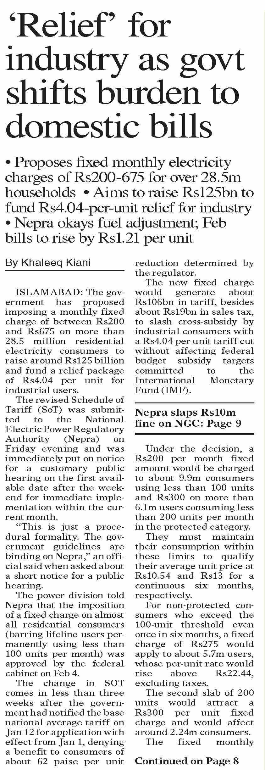 NEPRA Tariff Revisions