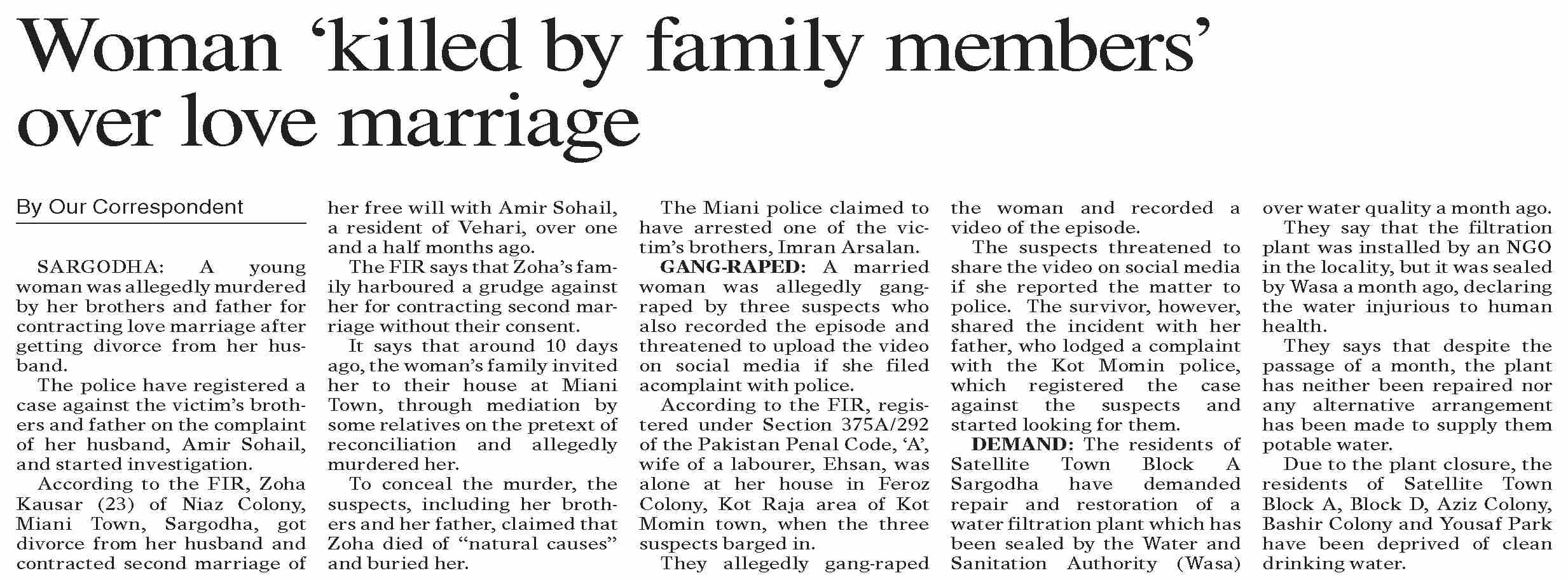 Dawn-ePaper | Feb 17, 2026 | Woman `killed by family members` over love ...
